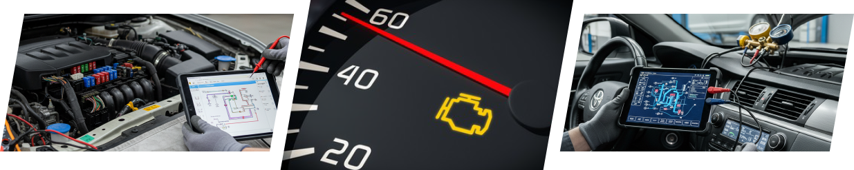 Various auto diagnostics being performed.