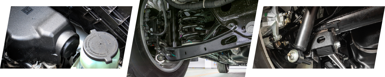 Automobile steering and suspension components.